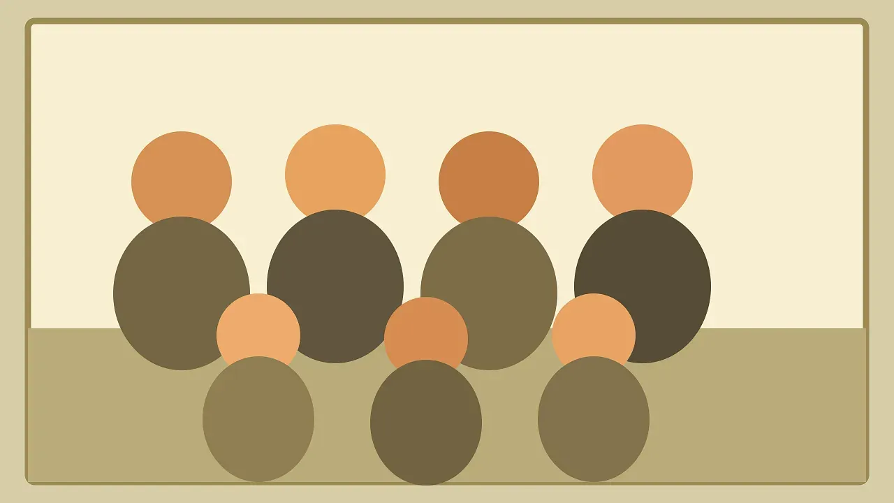 After — Every face in an old class photo, clear enough to recognize again.