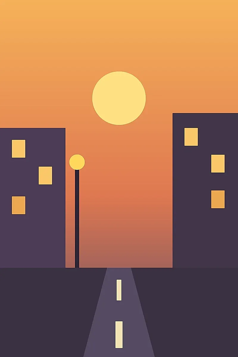 After — An everyday street snapshot upscaled until the dusk light feels real.